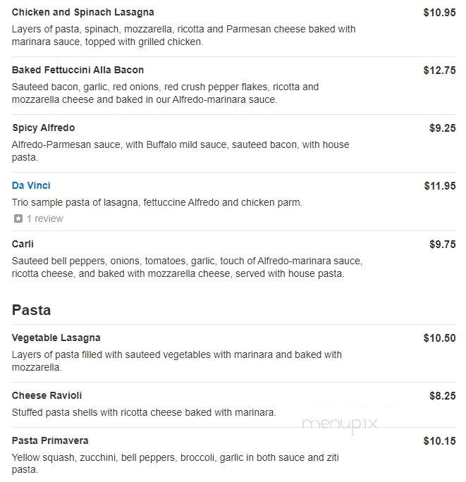 Romano's Italian Cuisine - Rockwell, NC menu_pic