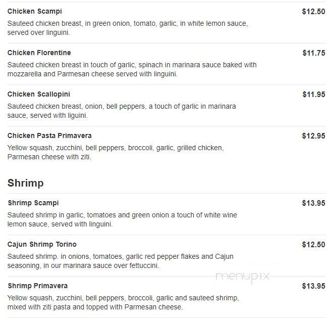 Romano's Italian Cuisine - Rockwell, NC menu_pic
