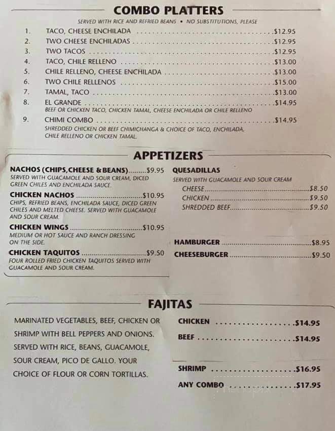 Los Dos Hermanos - Sierraville, CA menu_pic