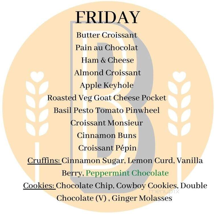Brio Bakery - Edmonton, AB menu_pic
