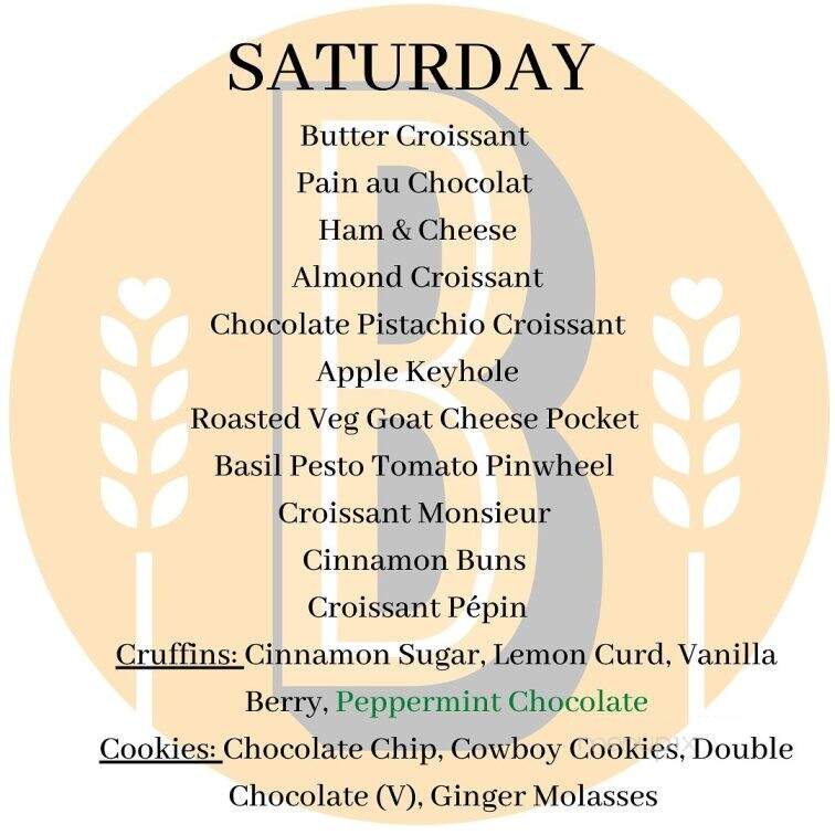 Brio Bakery - Edmonton, AB menu_pic