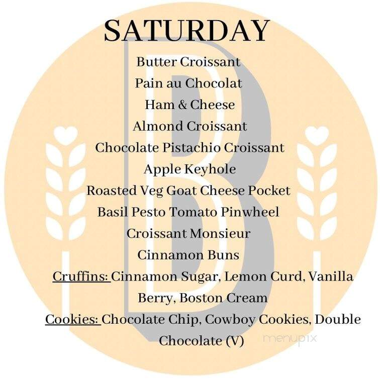 Brio Bakery - Edmonton, AB menu_pic
