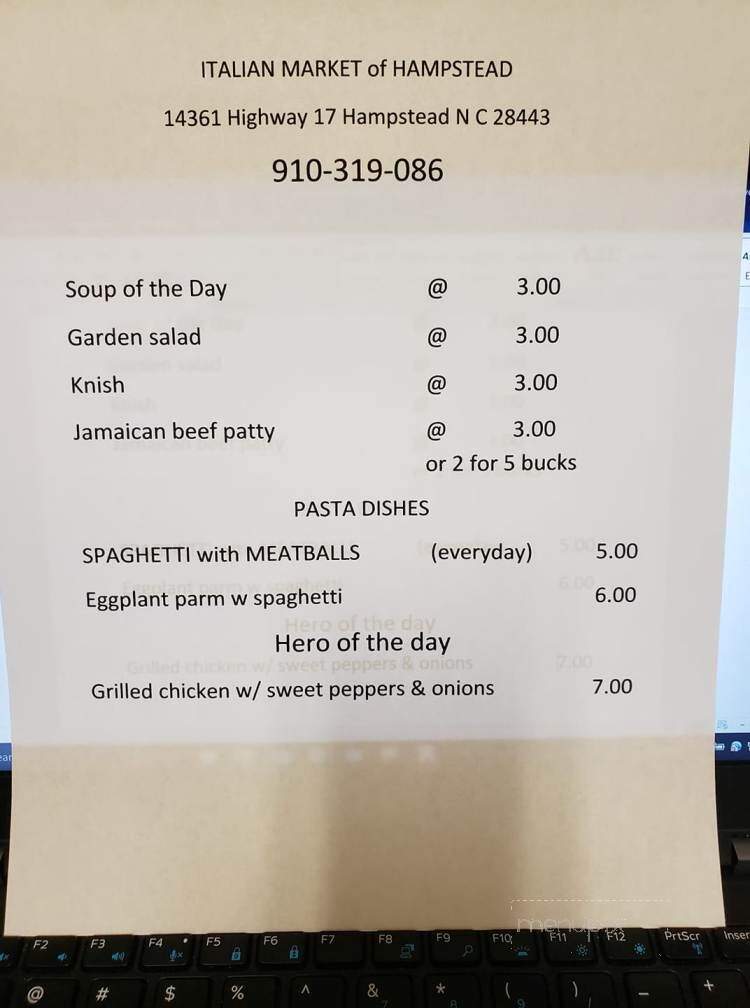 LoSchiavo's Italian Market - Hampstead, NC menu_pic