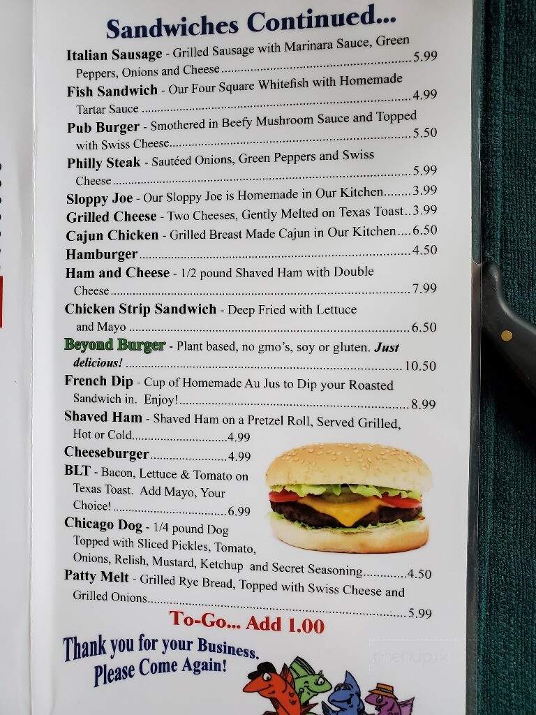 Four Square Restaurant - Edwardsburg, MI menu_pic