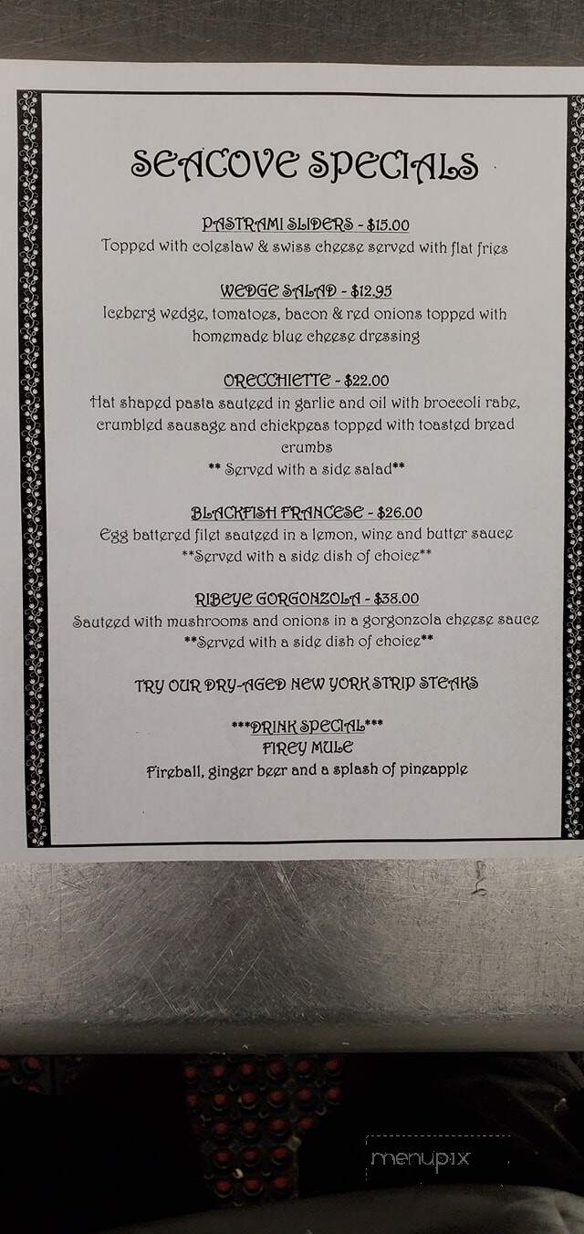Sea Cove - Center Moriches, NY menu_pic