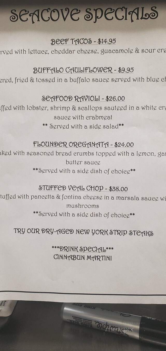Sea Cove - Center Moriches, NY menu_pic
