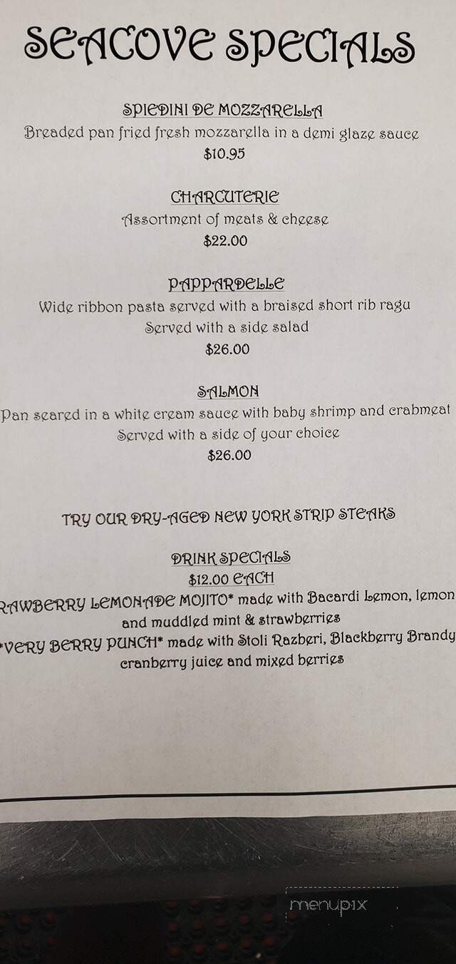Sea Cove - Center Moriches, NY menu_pic