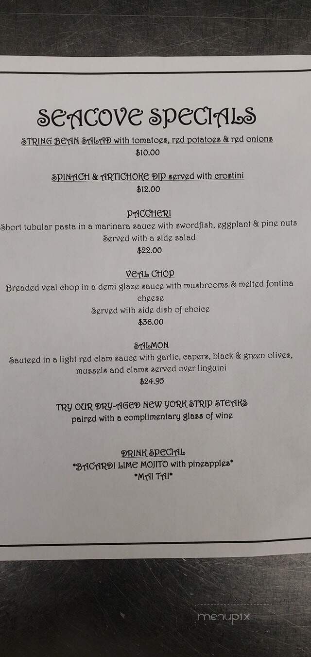 Sea Cove - Center Moriches, NY menu_pic