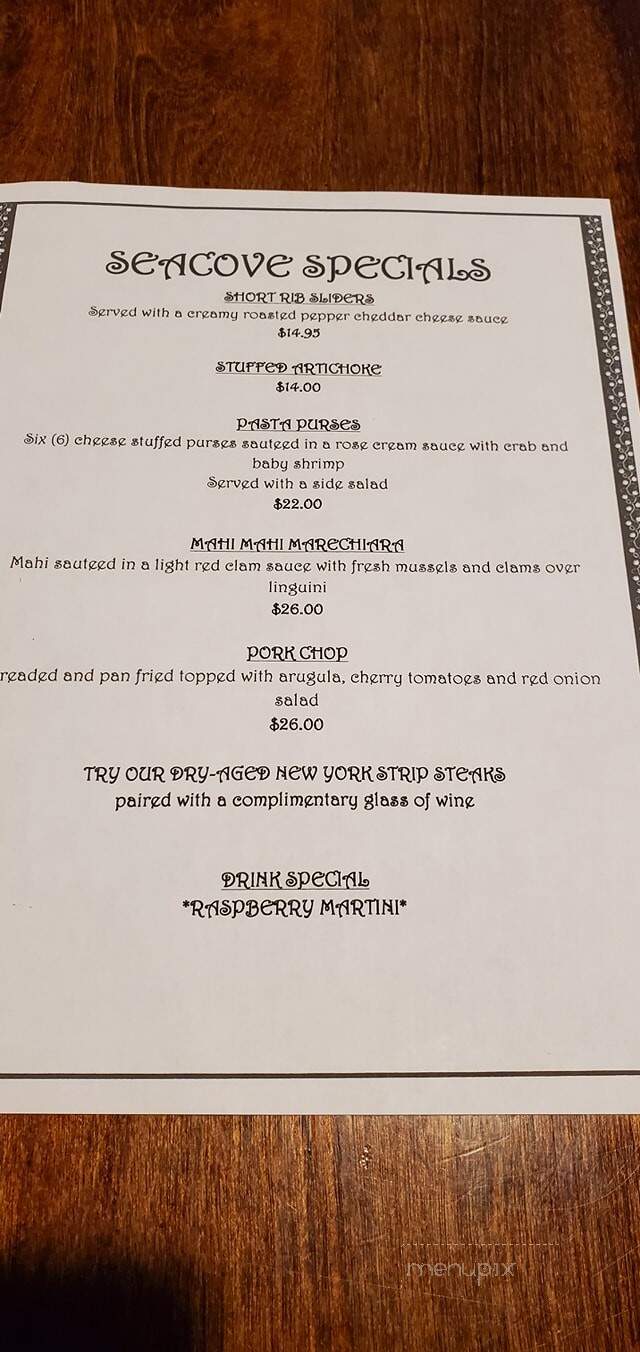 Sea Cove - Center Moriches, NY menu_pic