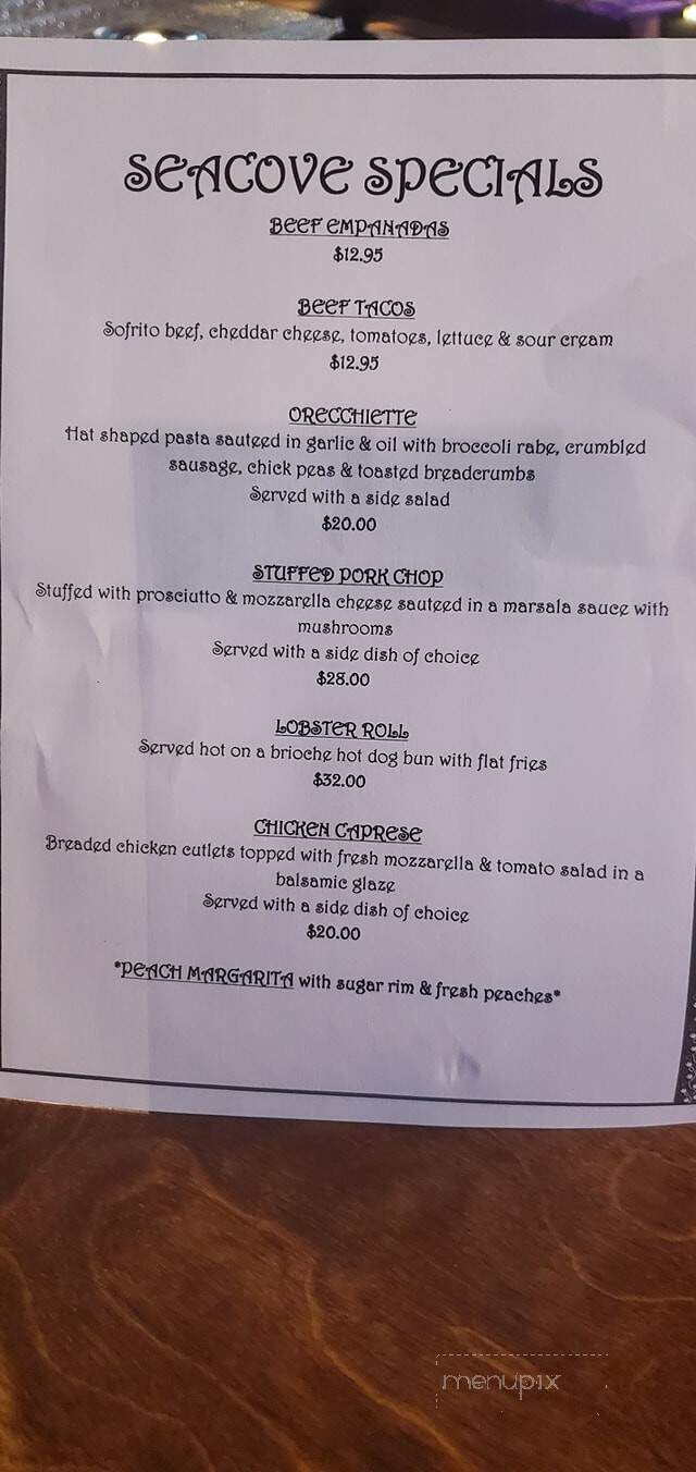 Sea Cove - Center Moriches, NY menu_pic