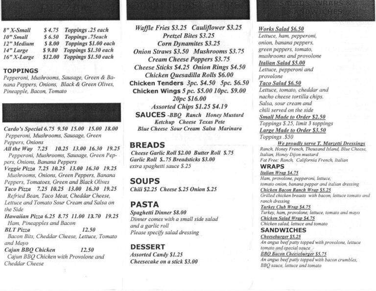 Triple Crown Family Fun Center - Chillicothe, OH menu_pic