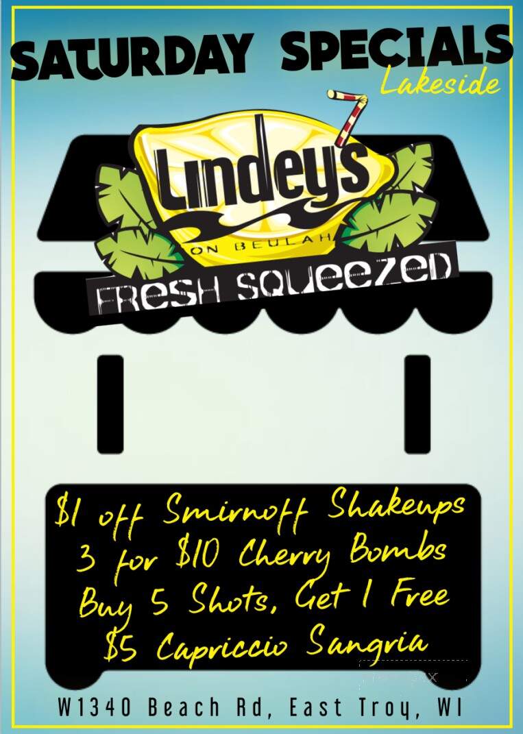 Lindey's On Beulah - East Troy, WI menu_pic