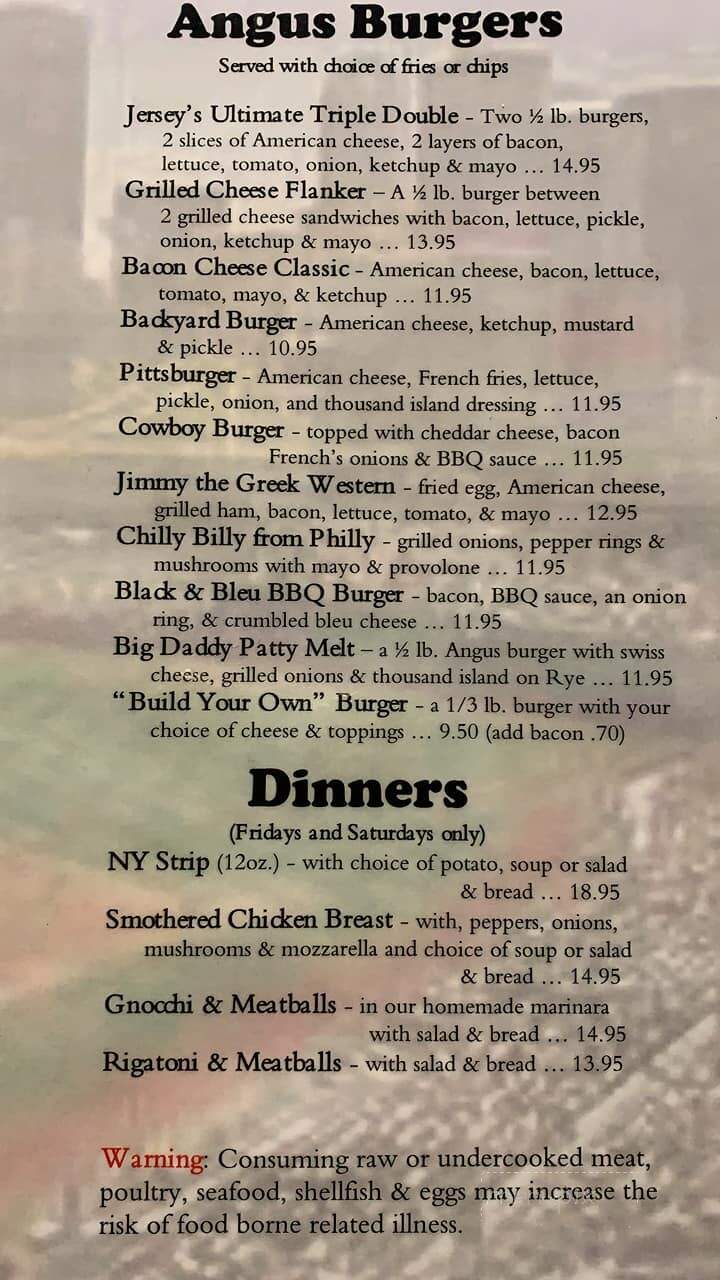 Jerseys Sports Bar And Grill - Uniontown, PA menu_pic