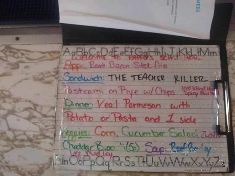 Pappy's Schoolhouse Restaurant and Tavern - Lehighton, PA menu_pic