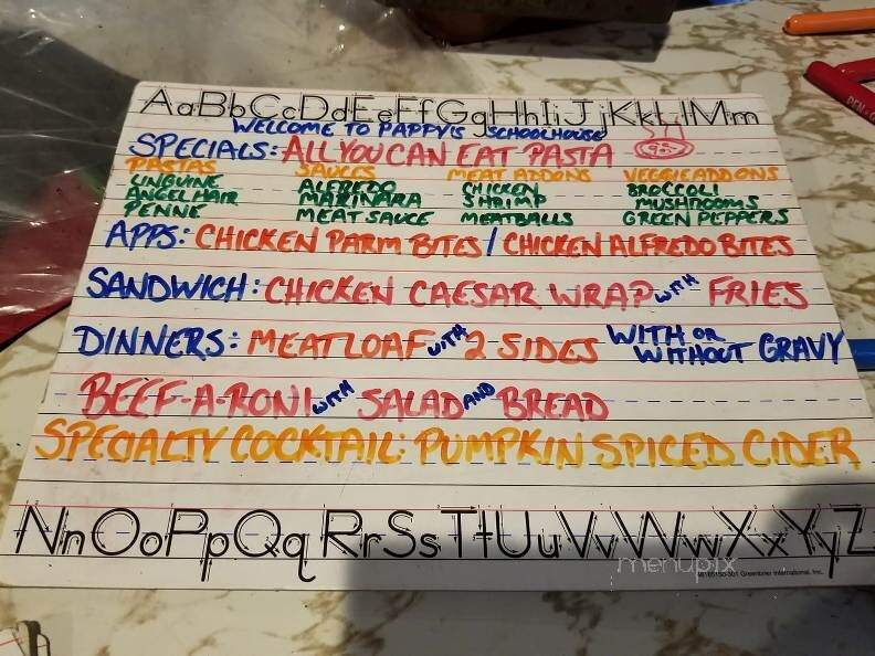 Pappy's Schoolhouse Restaurant and Tavern - Lehighton, PA menu_pic