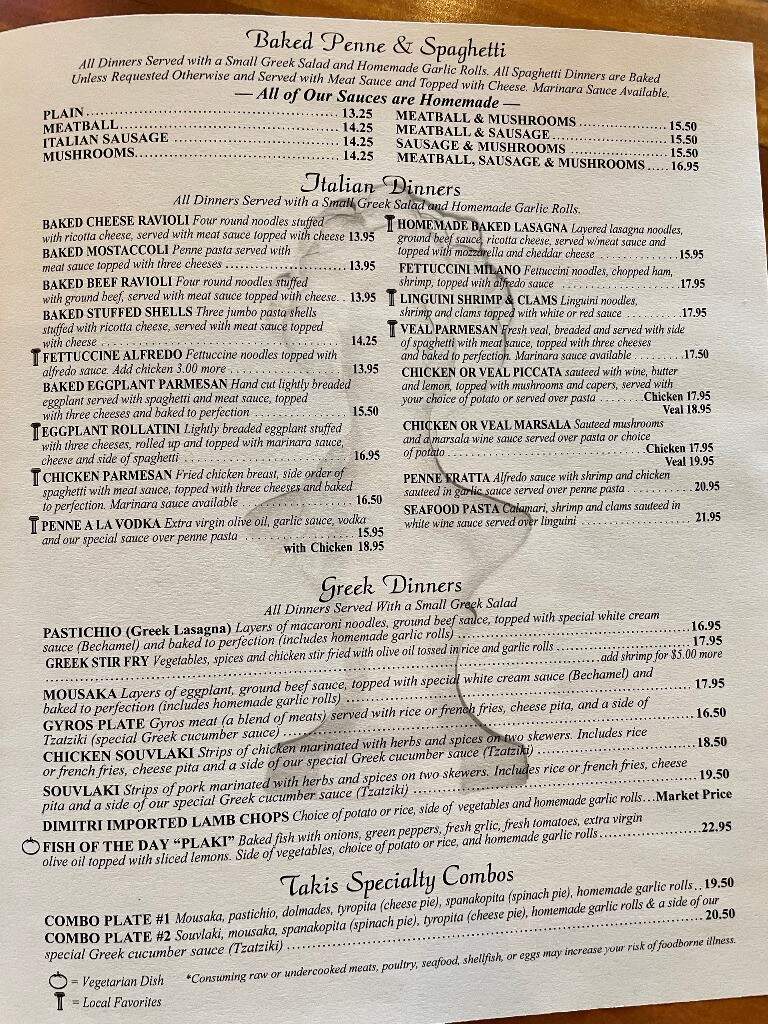 Takis Greek Italian Resturaunt - Lady Lake, FL menu_pic