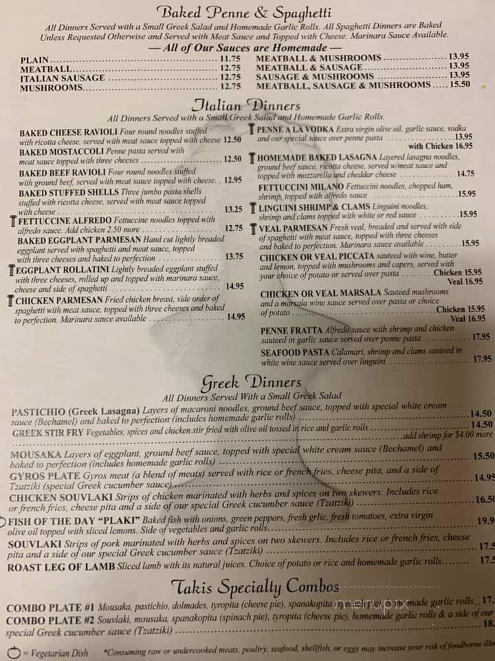 Takis Greek Italian Resturaunt - Lady Lake, FL menu_pic