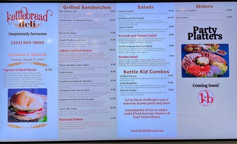 Kettlebread Deli Restaurant - Southwick, MA menu_pic