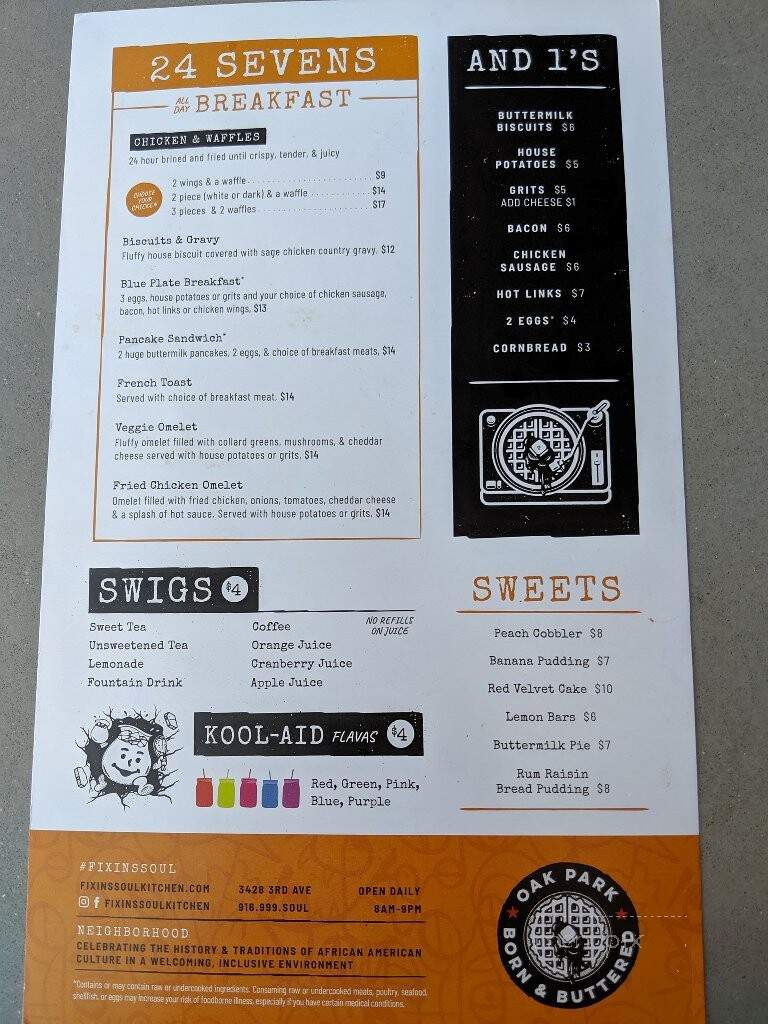 Fixins Soul Kitchen - Sacramento, CA menu_pic