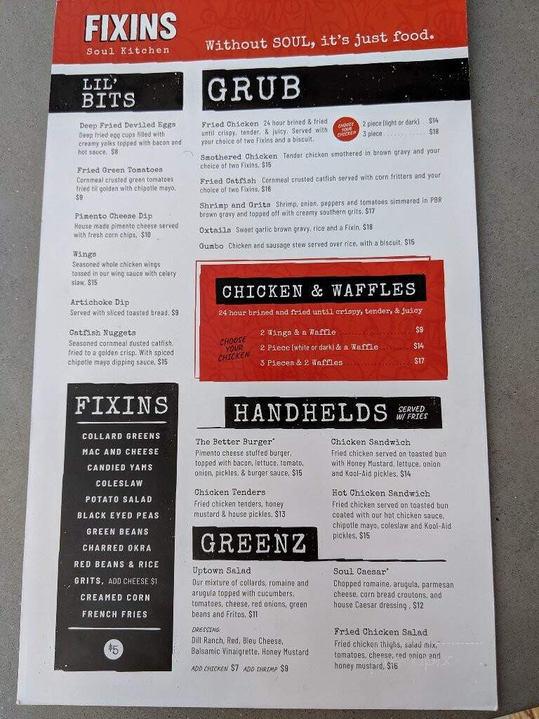 Fixins Soul Kitchen - Sacramento, CA menu_pic
