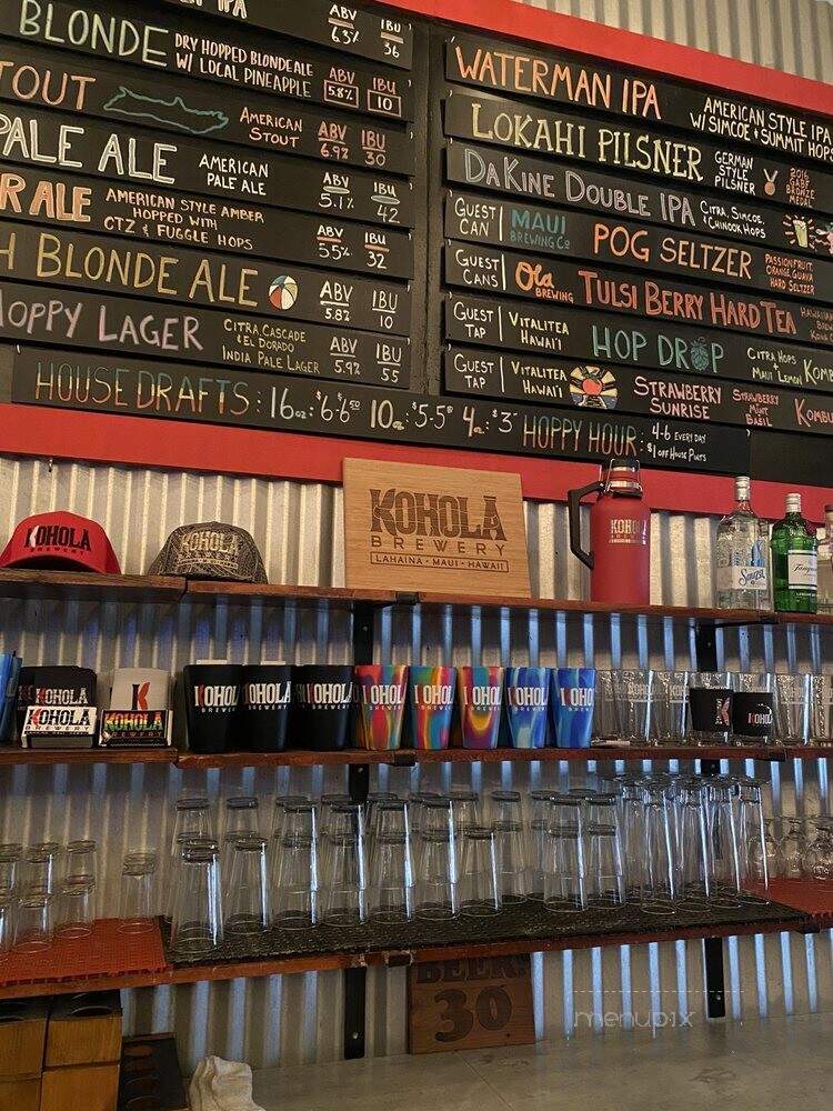 Kohola Brewery - Lahaina, HI menu_pic