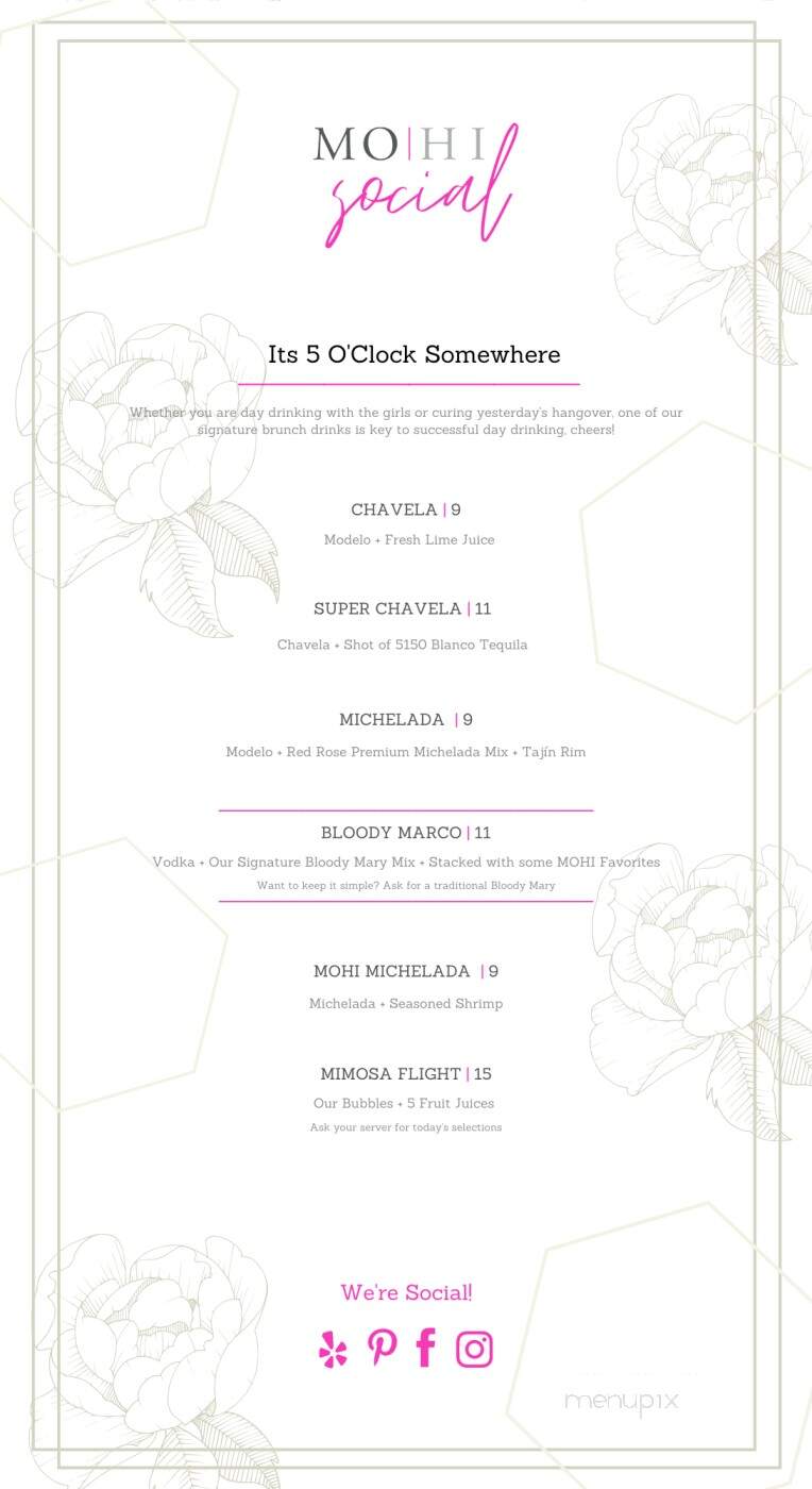 Mohi Social - Morgan Hill, CA menu_pic