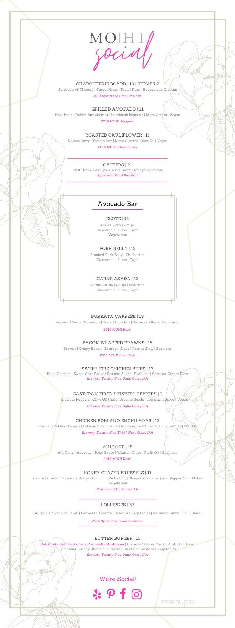 Mohi Social - Morgan Hill, CA menu_pic