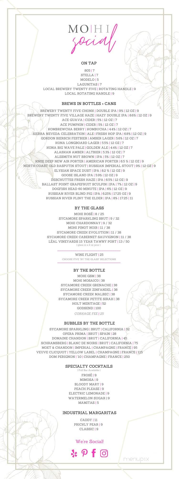 Mohi Social - Morgan Hill, CA menu_pic