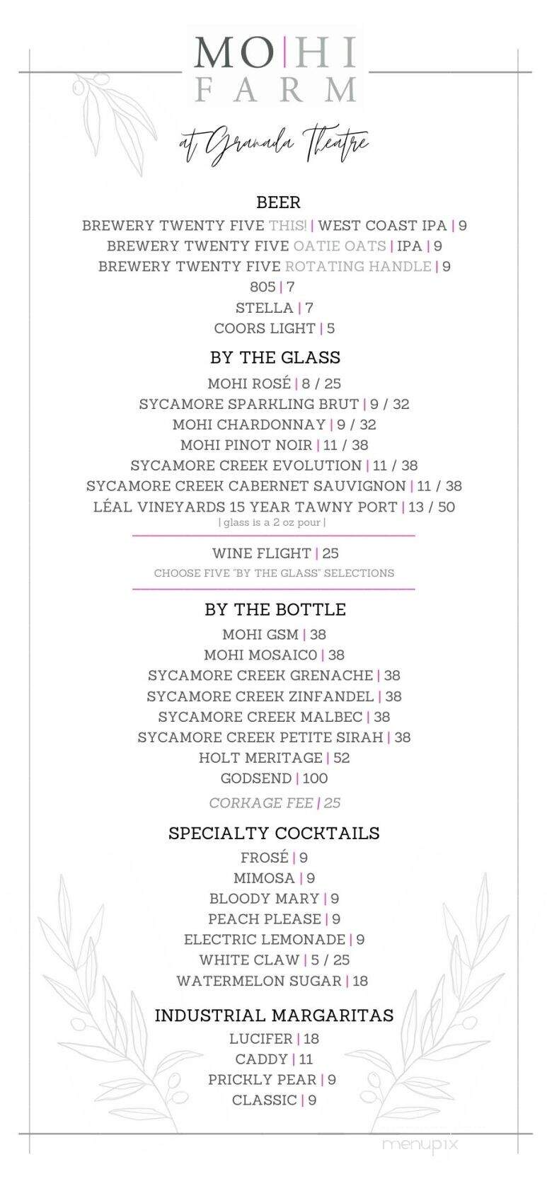 Mohi Social - Morgan Hill, CA menu_pic