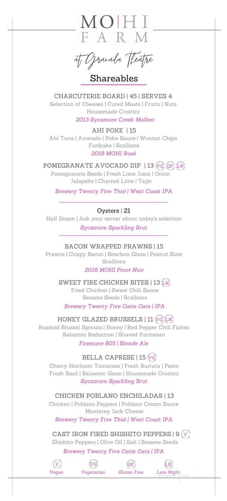 Mohi Social - Morgan Hill, CA menu_pic