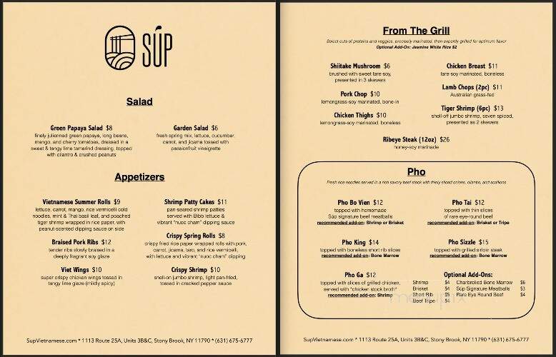 Sup Vietnamese Pho & Grill - Stony Brook, NY