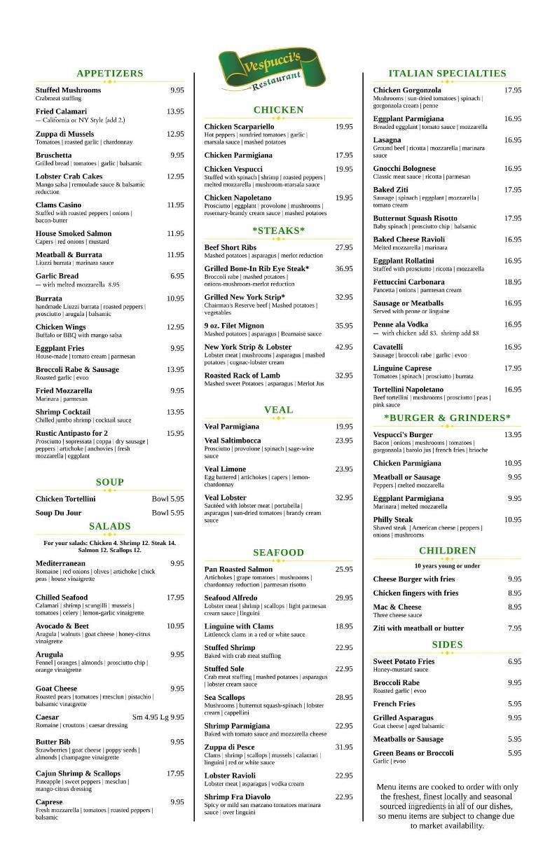 Vespucci's - Cheshire, CT menu_pic