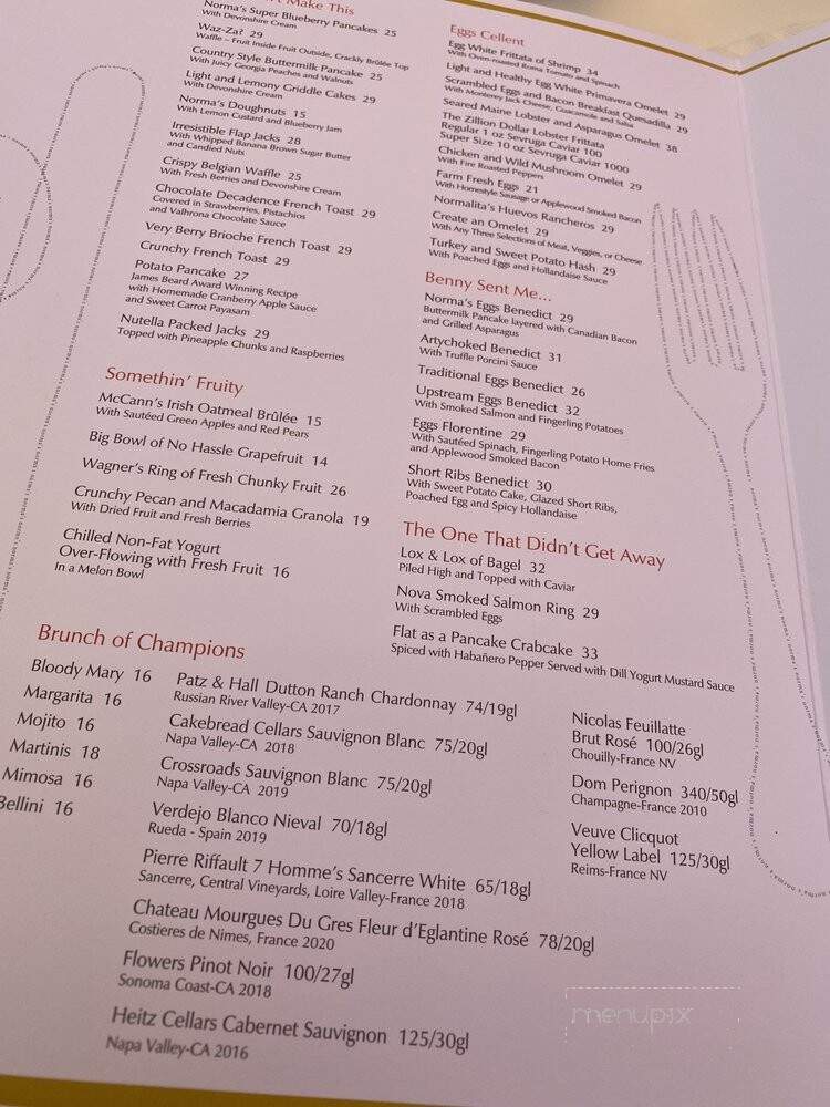Norma's - Parker Palm Springs - Palm Springs, CA menu_pic