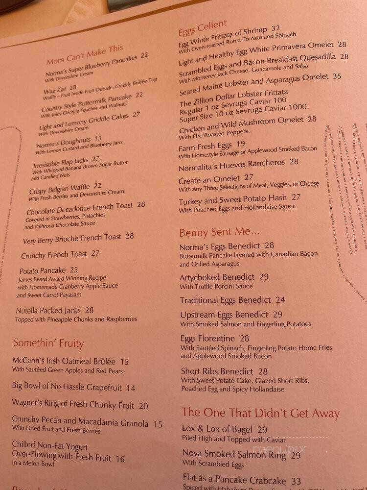 Norma's - Parker Palm Springs - Palm Springs, CA menu_pic