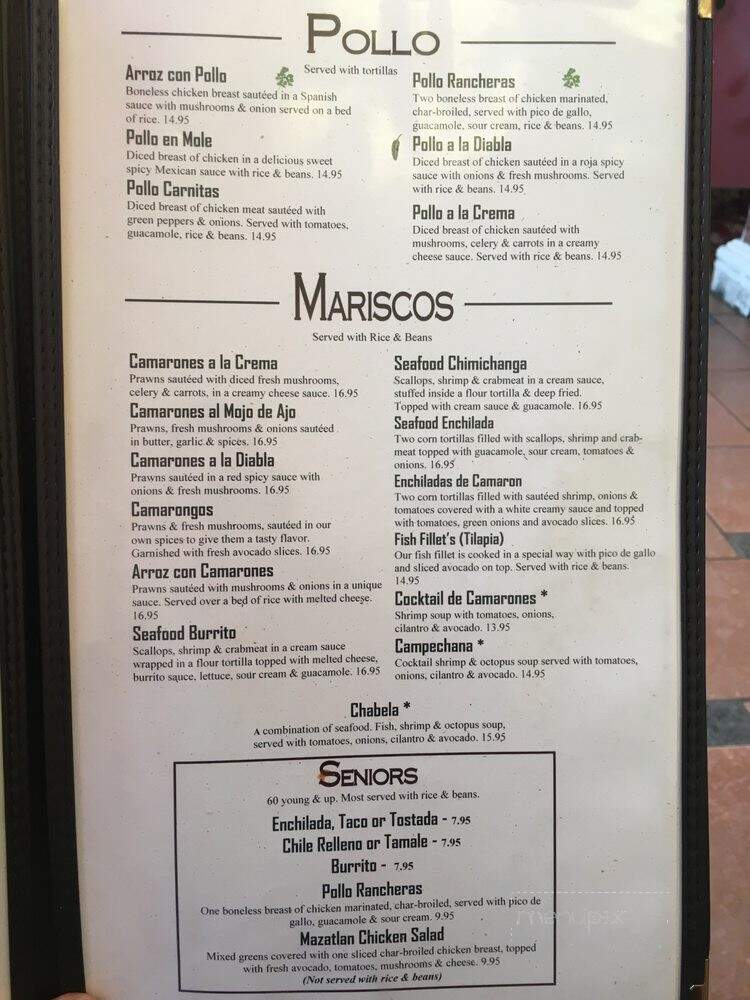 Fiesta Mazatlan - Redmond, OR menu_pic