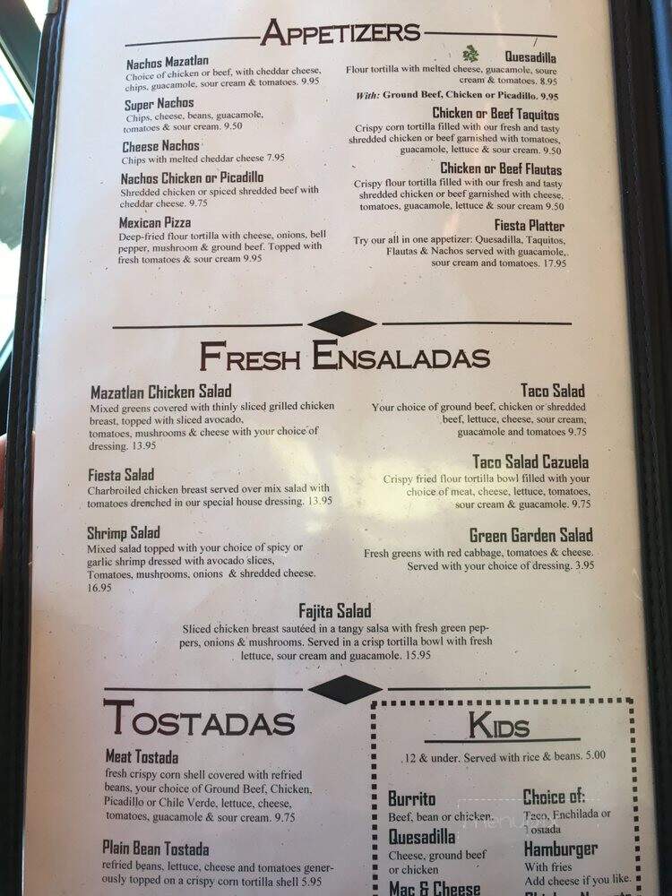 Fiesta Mazatlan - Redmond, OR menu_pic
