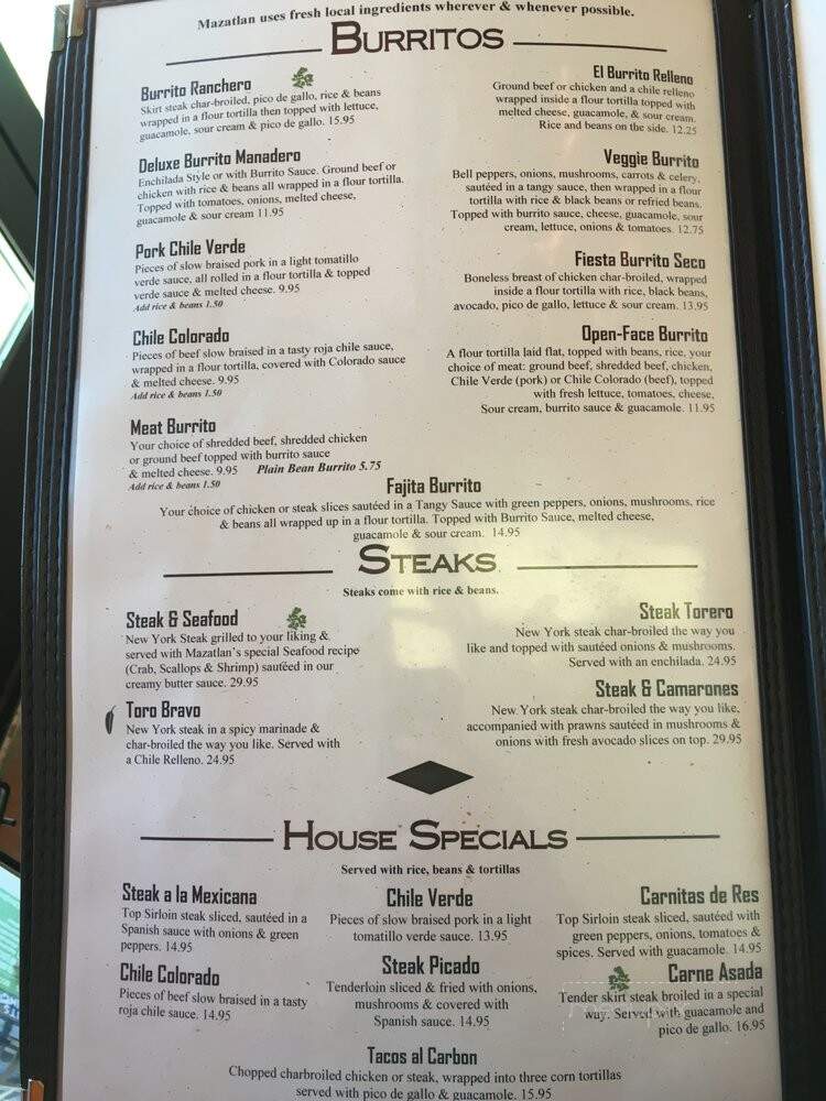 Fiesta Mazatlan - Redmond, OR menu_pic