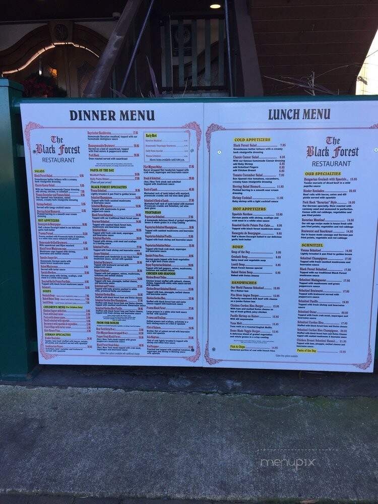 Black Forest Steak & Schnitzel House - Harrison Hot Springs, BC menu_pic