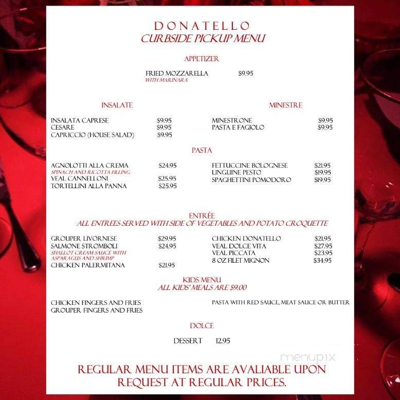 Donatello - Tampa, FL menu_pic