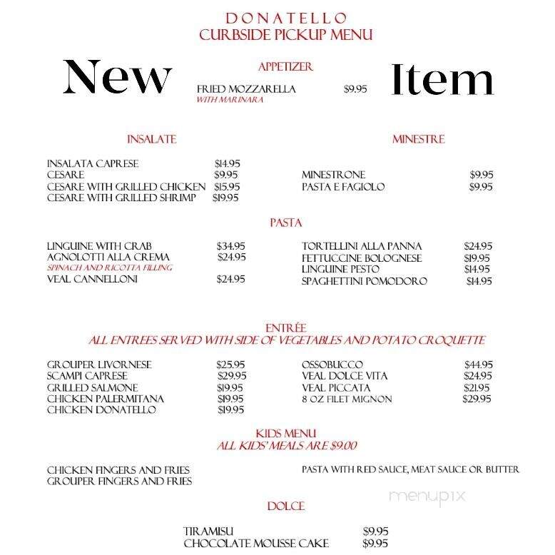 Donatello - Tampa, FL menu_pic