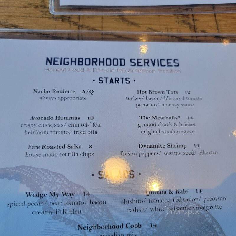 Neighborhood Services - Louisville, KY menu_pic