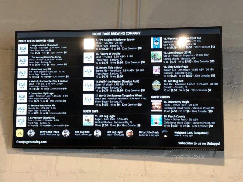 Front Page Brewing - Bartow, FL
