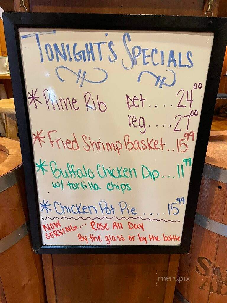 Quaker Tavern - Uxbridge, MA menu_pic