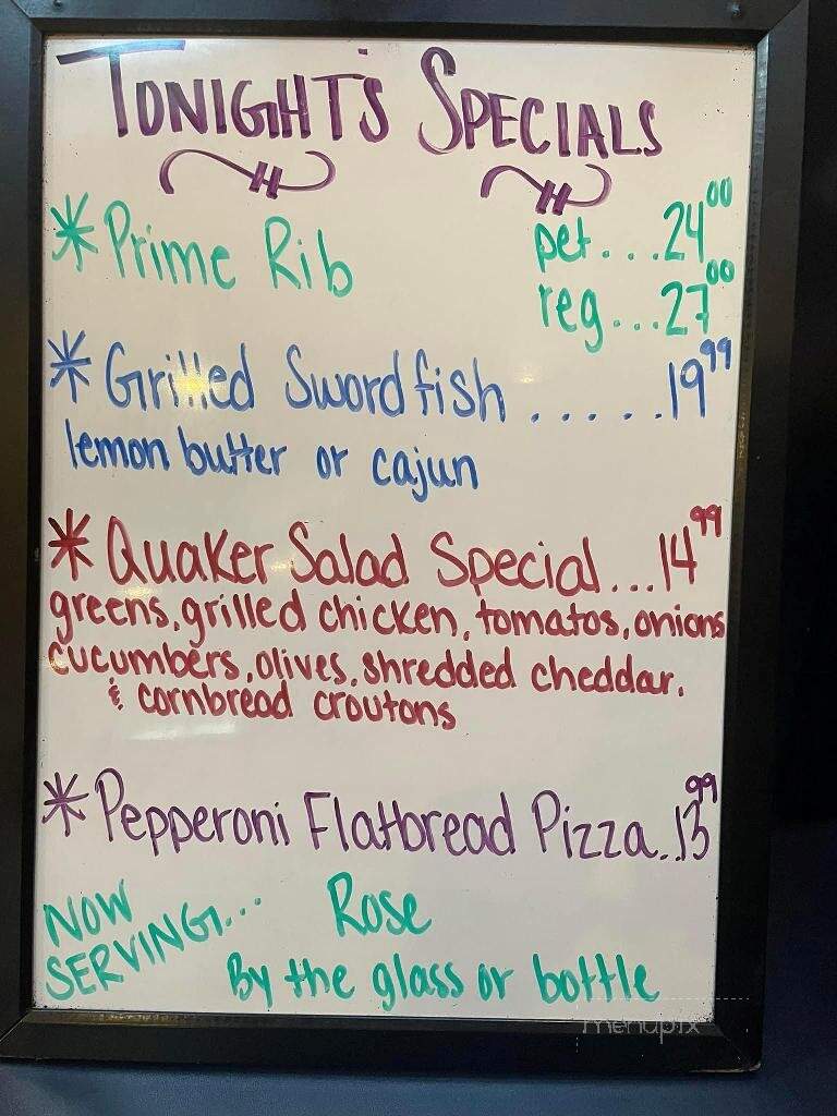 Quaker Tavern - Uxbridge, MA menu_pic