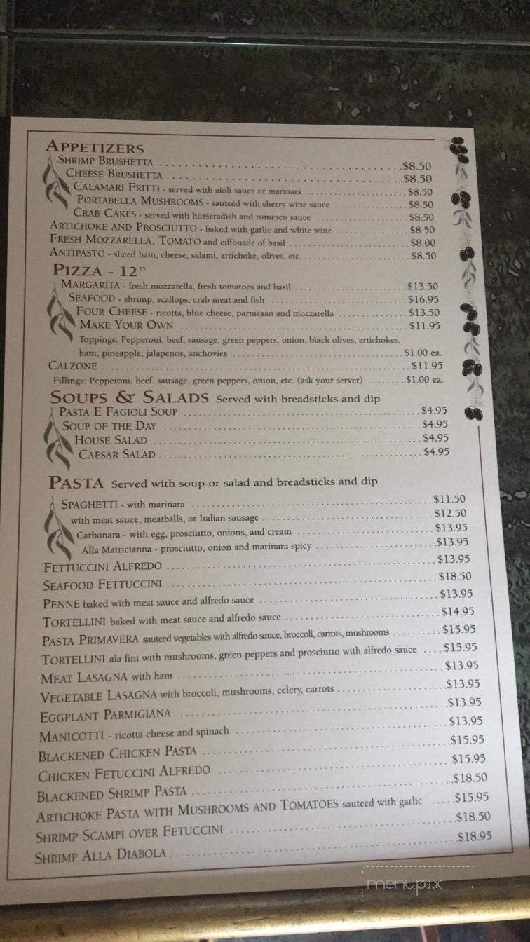 Pasqualino's Italian Restaurant - Bryson City, NC menu_pic