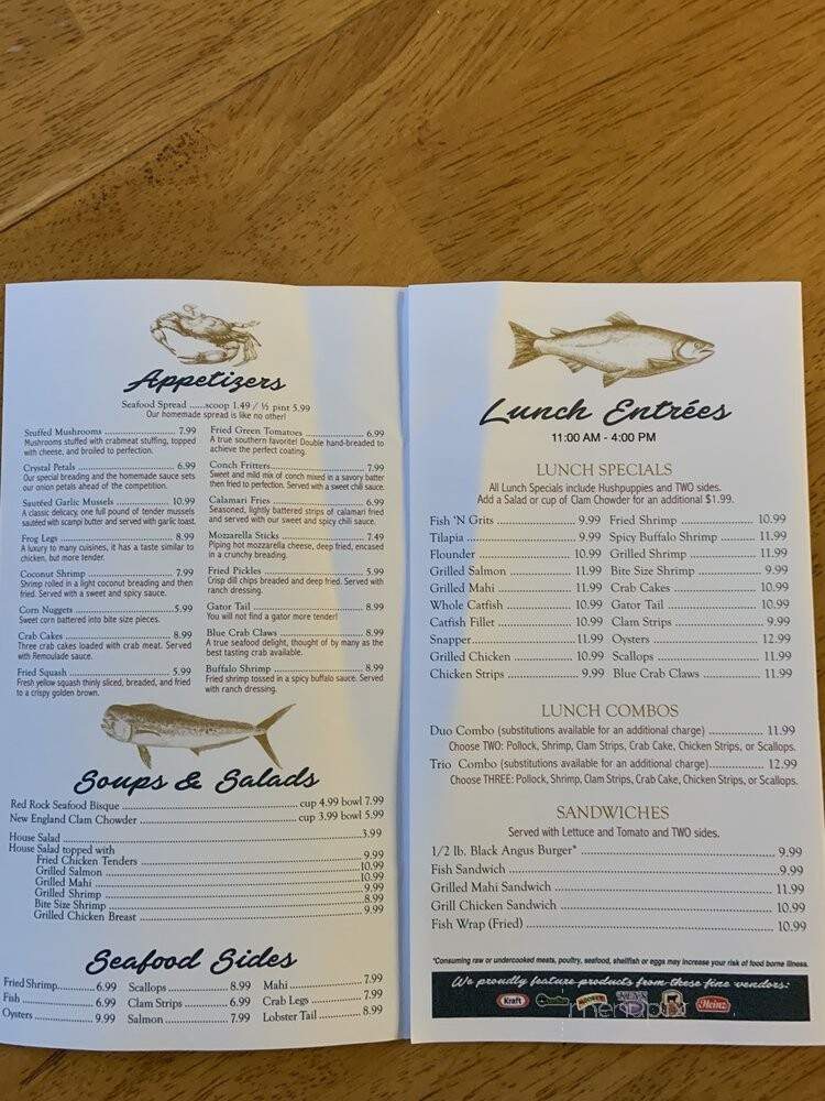 Menu of Crystal River Seafood in Jacksonville, FL 32210