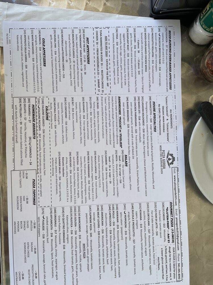 Pizza Gorda - Punta Gorda, FL menu_pic
