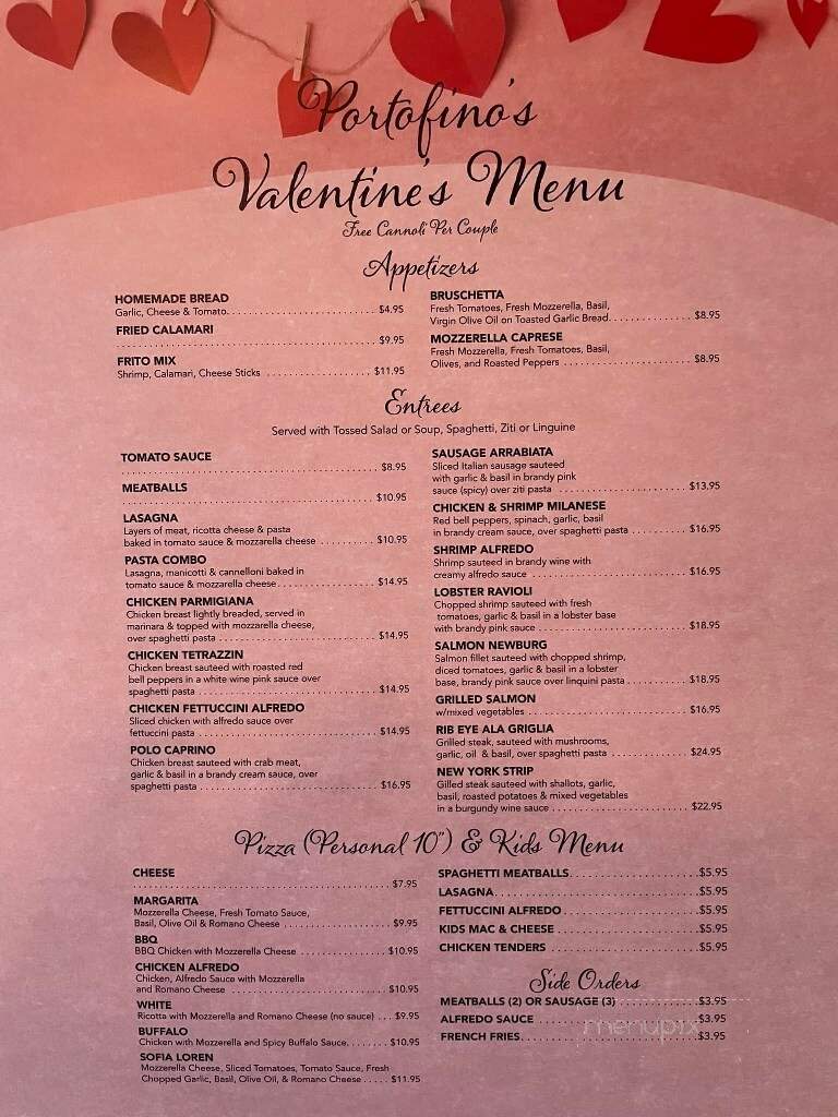 Portofino's Italian Restaurant and Pizza - Ankeny, IA menu_pic