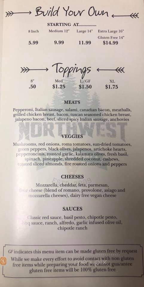 Northwest Pizza Company - Hayden, ID menu_pic