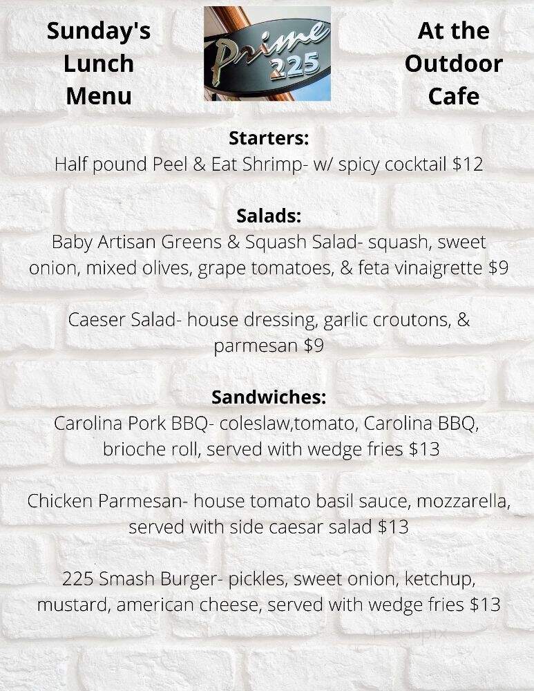 Prime 225 - Chesapeake City, MD menu_pic